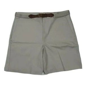 Easy care Flat Front Shorts With Belt Made in USA
